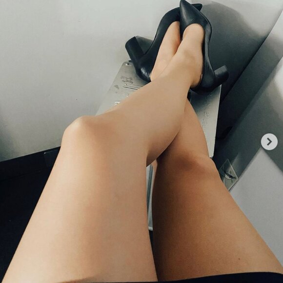 Cabin Airline Crew Flight Hostess Attendant Reinforced Toe Tights Nylon Stocking - Picture 2 of 4